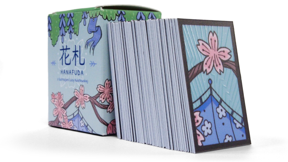 Pudełko kart hanafuda z ilustracjami Luizy Kwiatkowskiej