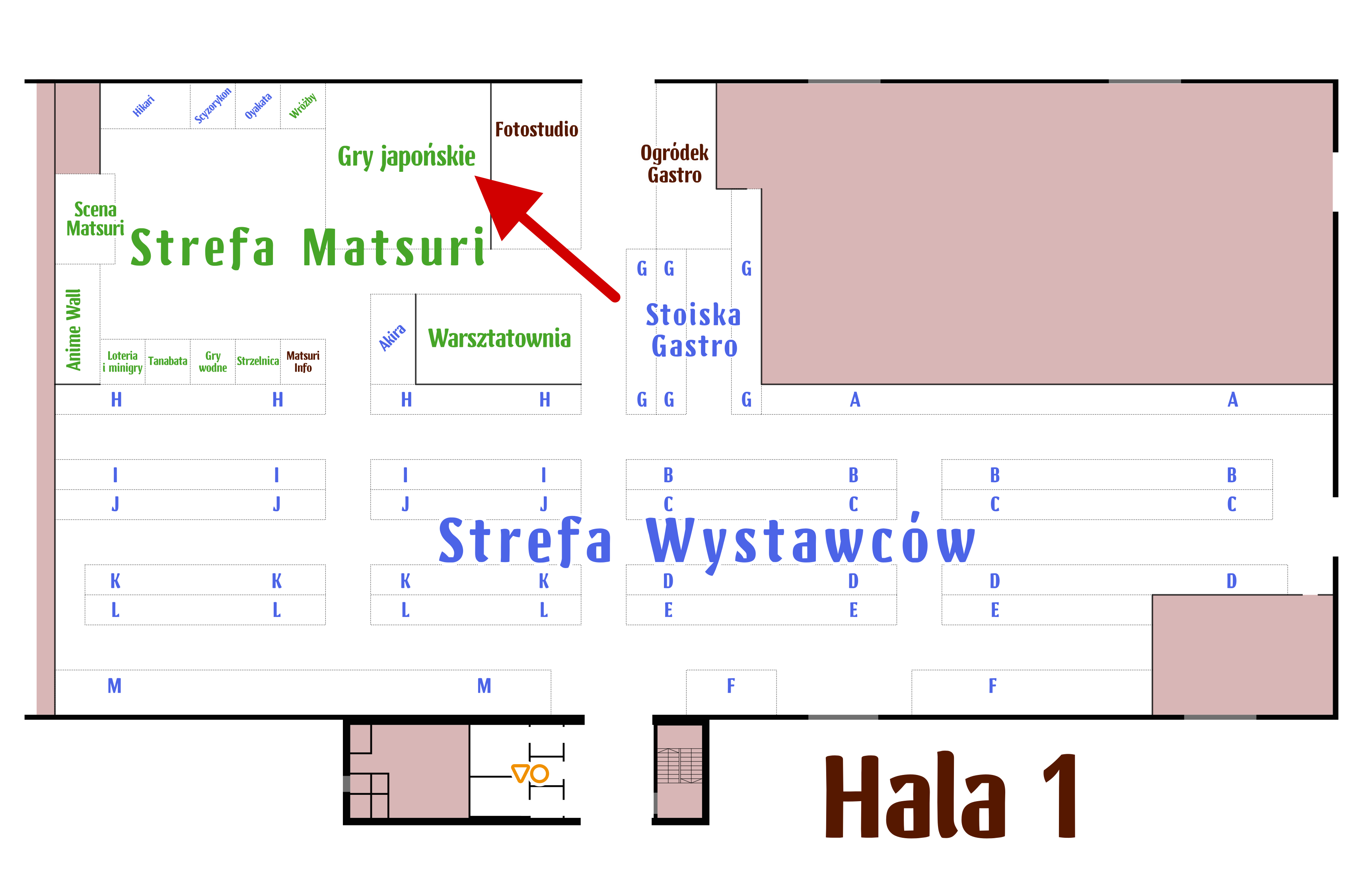 Hala 1 - wejście obok akredytacji